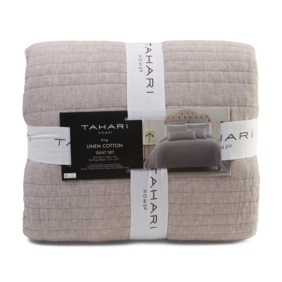 TAHARI HOME Linen Blend Quilt Set - Picture 1 of 2